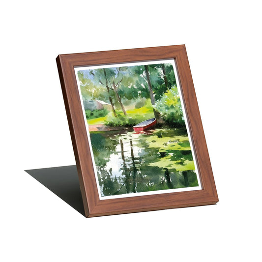 Framed Art Print | Nature Watercolor | Desk stand | Hook for wall hanging