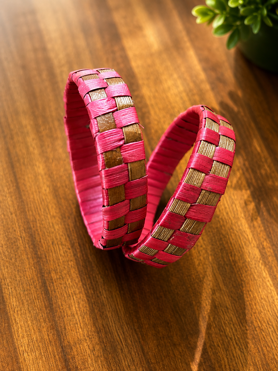 Thazhampoo bangle - Red with brown stripes size 2.10 Set 0f 2