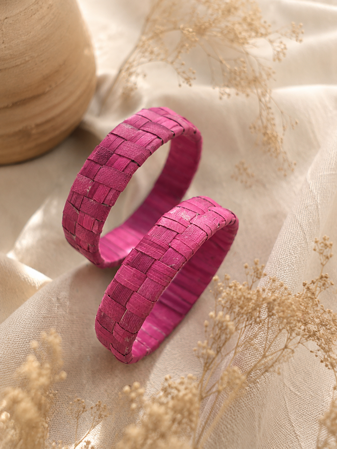 Thazhampoo bangle- Rani Pink size 2.6 set of 2