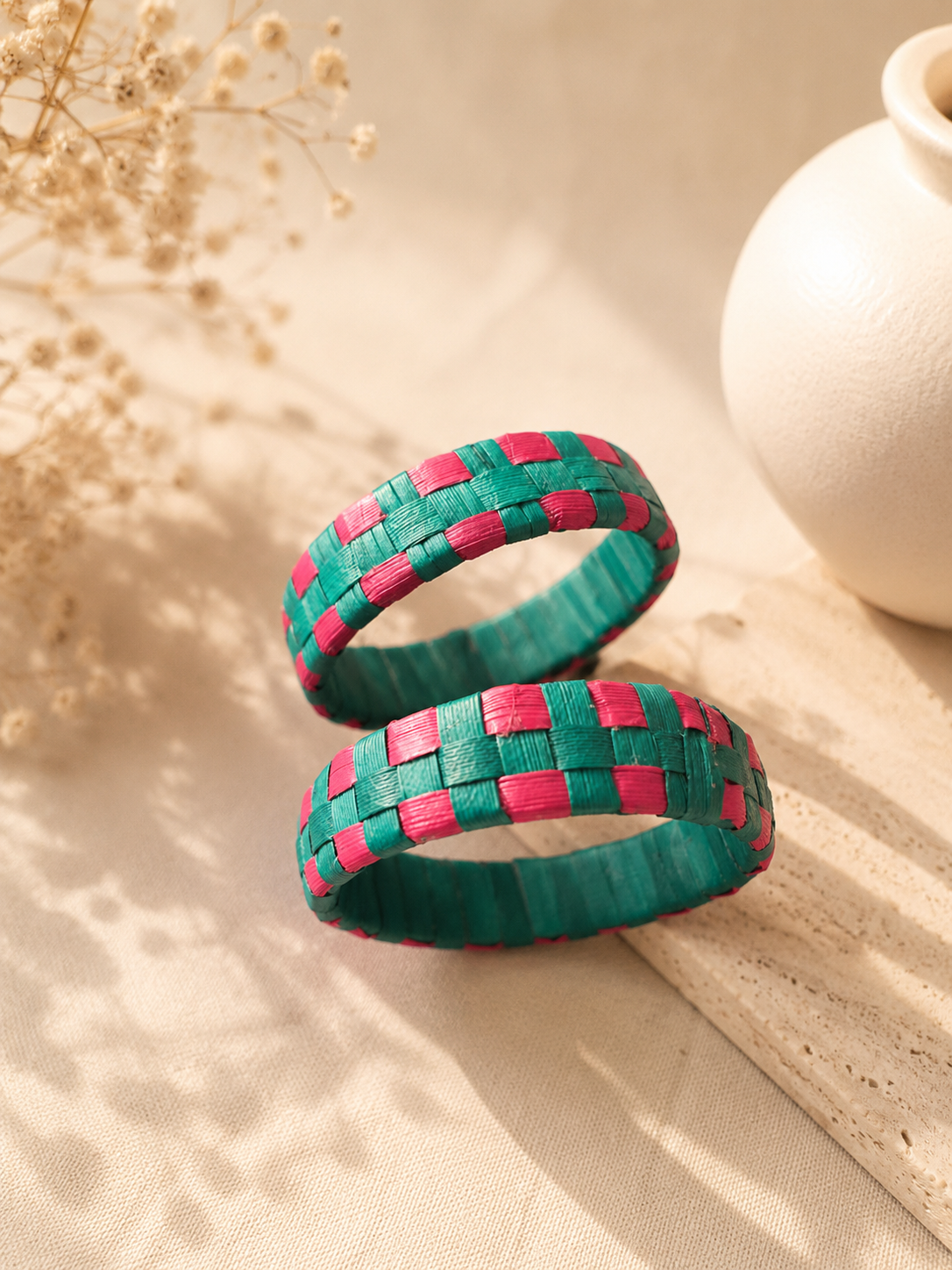 Thazhampoo bangle  -Red and Green size 2.8 set of 2