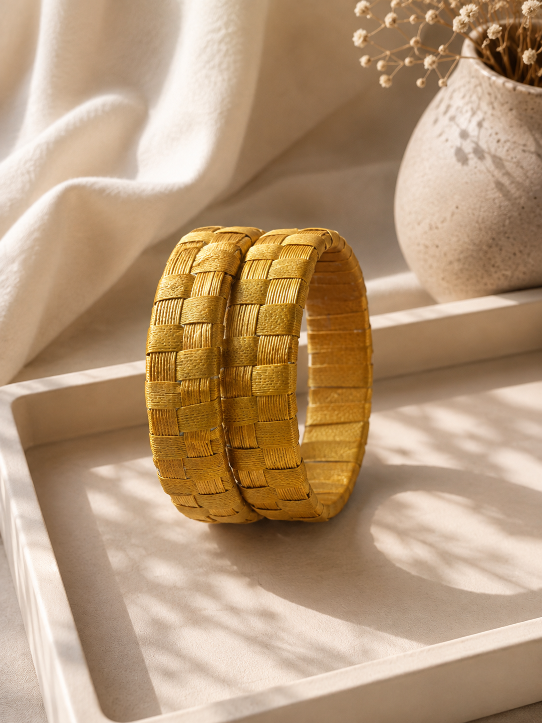 Thazhampoo bangle-Yellow Ochre Size 2.6 Set of 2