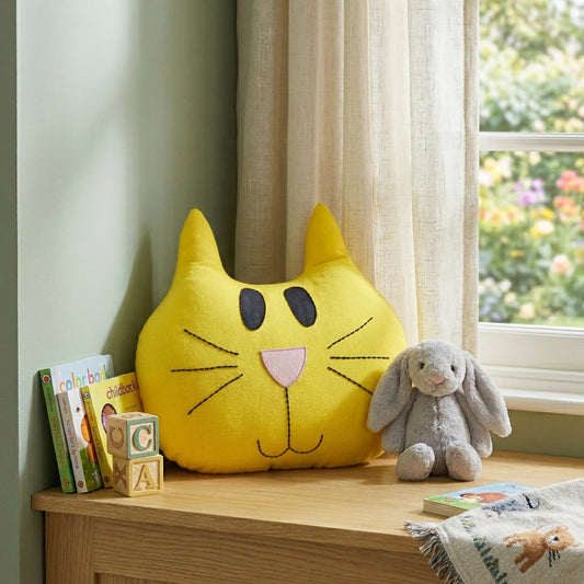 Cat Cute Shape Cushion | Soft Decorative Throw Pillow Nursery, Bedroom & Playroom Korean Style