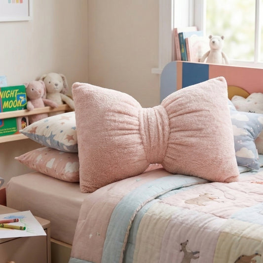 Bow Cute Shape Cushion| Soft Decorative Throw Pillow Nursery, Bedroom & Playroom Korean Style