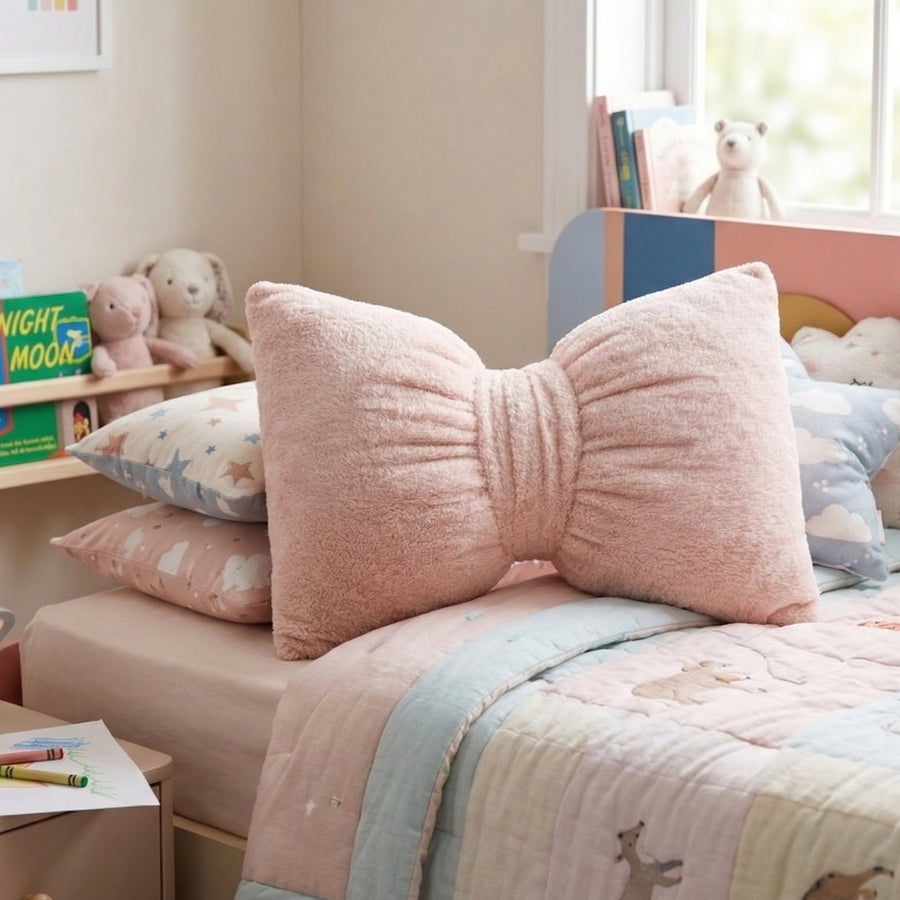 Bow Cute Shape Cushion| Soft Decorative Throw Pillow Nursery, Bedroom & Playroom Korean Style