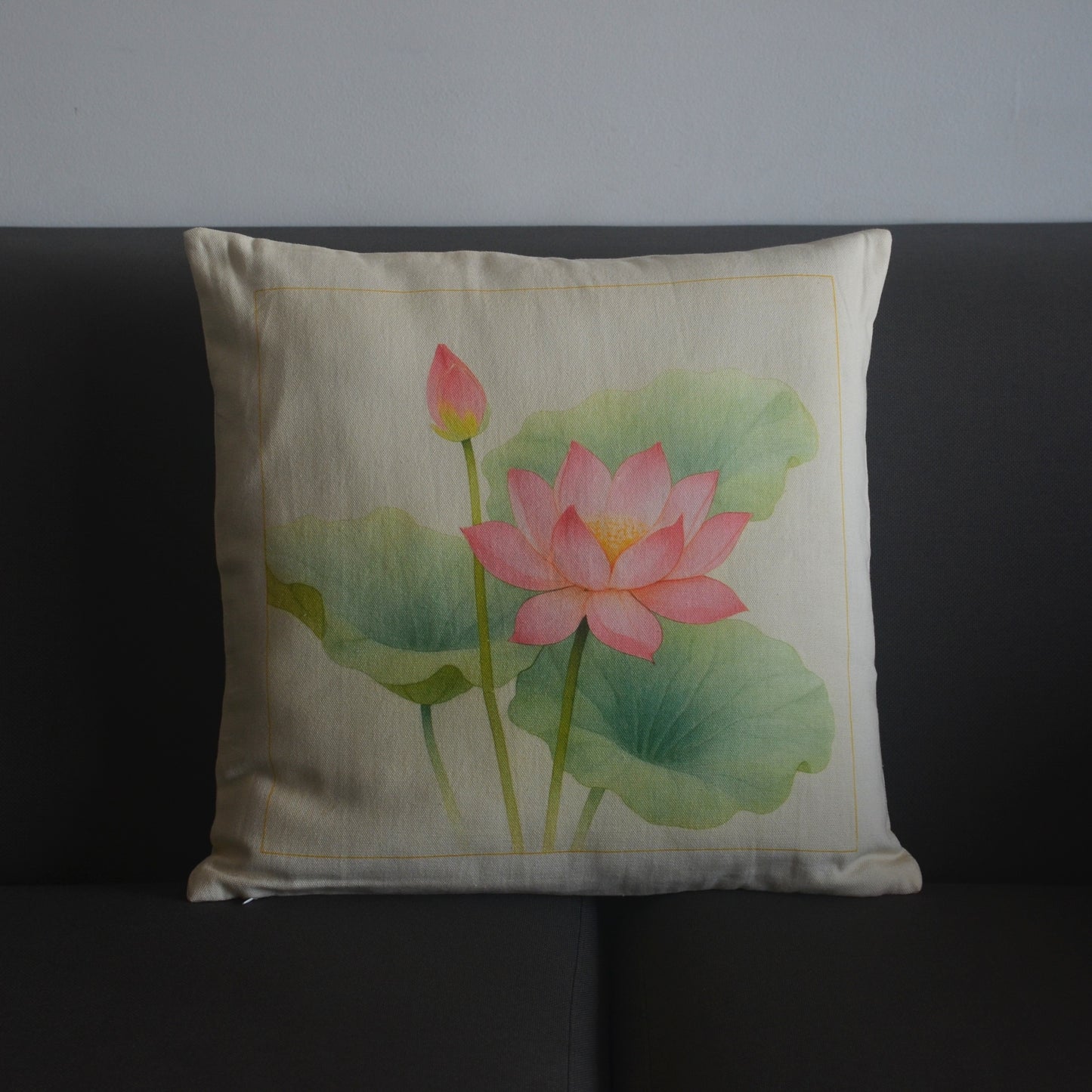 Lotus Whispers -  Cotton cushion covers 16"x16"